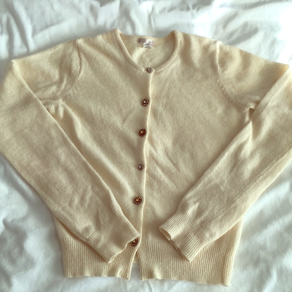 UO wool blended cardigan with embellished buttons